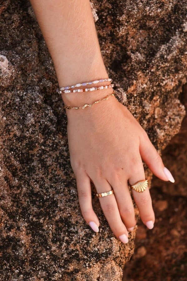 Terra lilac bracelet gold | Label Kiki