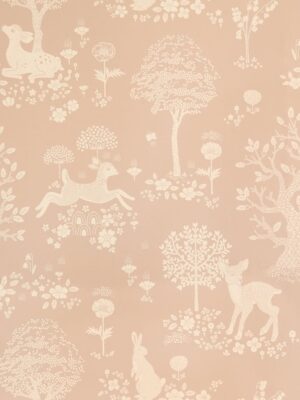 Bosdieren behang kinderkamer | Majvillan | Summer Fields - roze