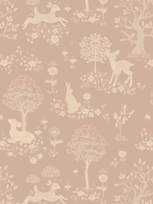 Bosdieren behang kinderkamer | Majvillan | Summer Fields - lila