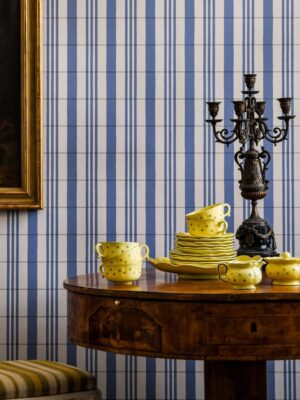 Ruitjes behang Långelid von Brömssen The Guards' Tent - blauw sfeer sky blue