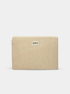 Laptop beschermhoes- gevlochten beige | Hindbag